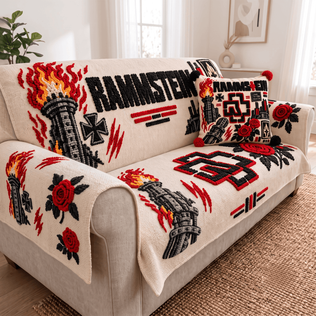 RMS Tufted Sofa Cover & Pillow Set NTKO