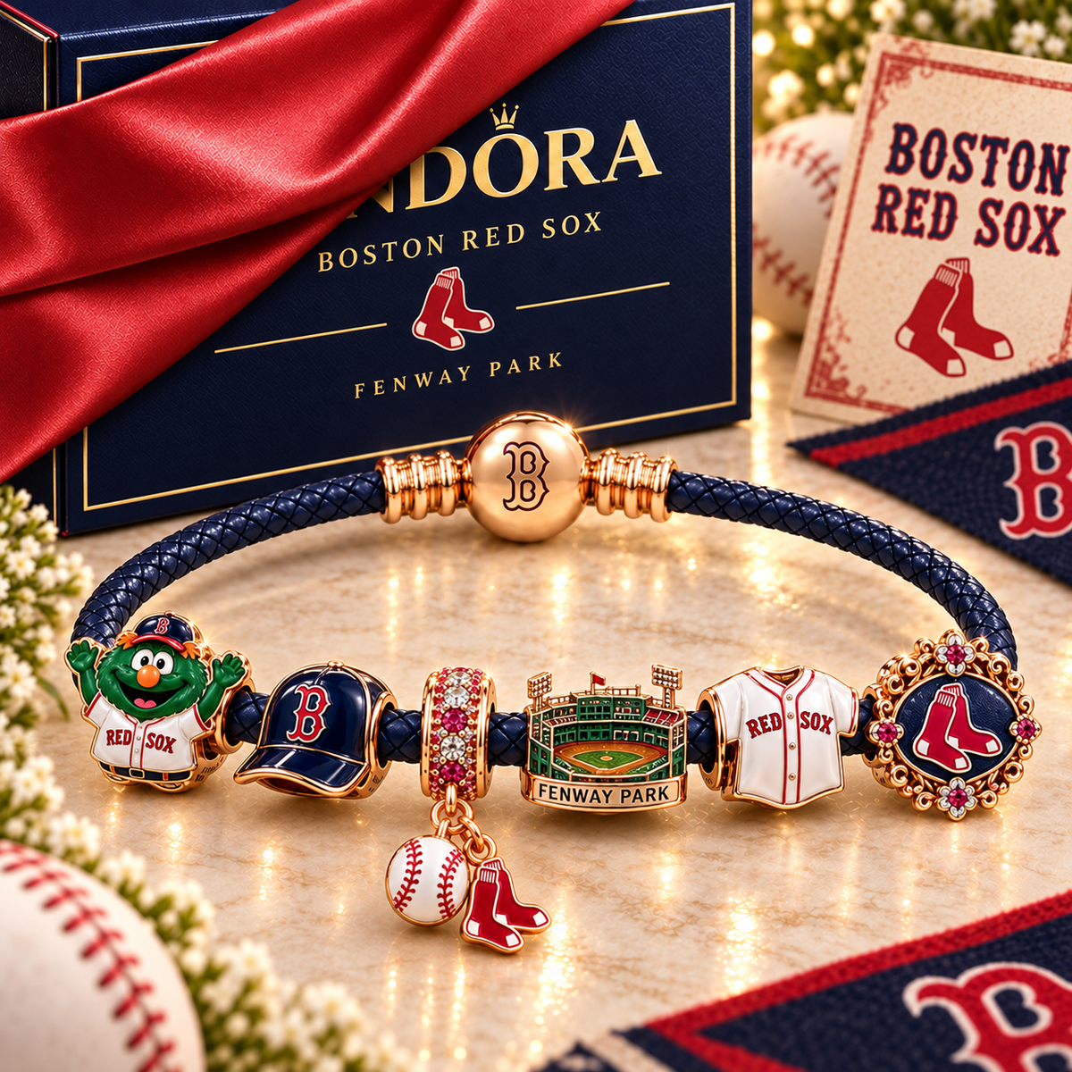 BRX Braided Leather Charm Bracelet Set NHVH