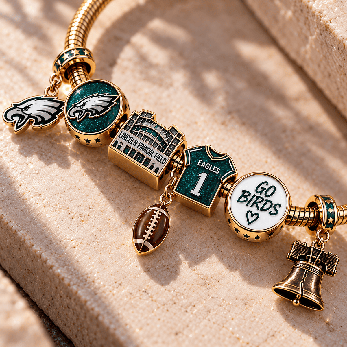 PLDE Gold Charm Bracelet Set TTN