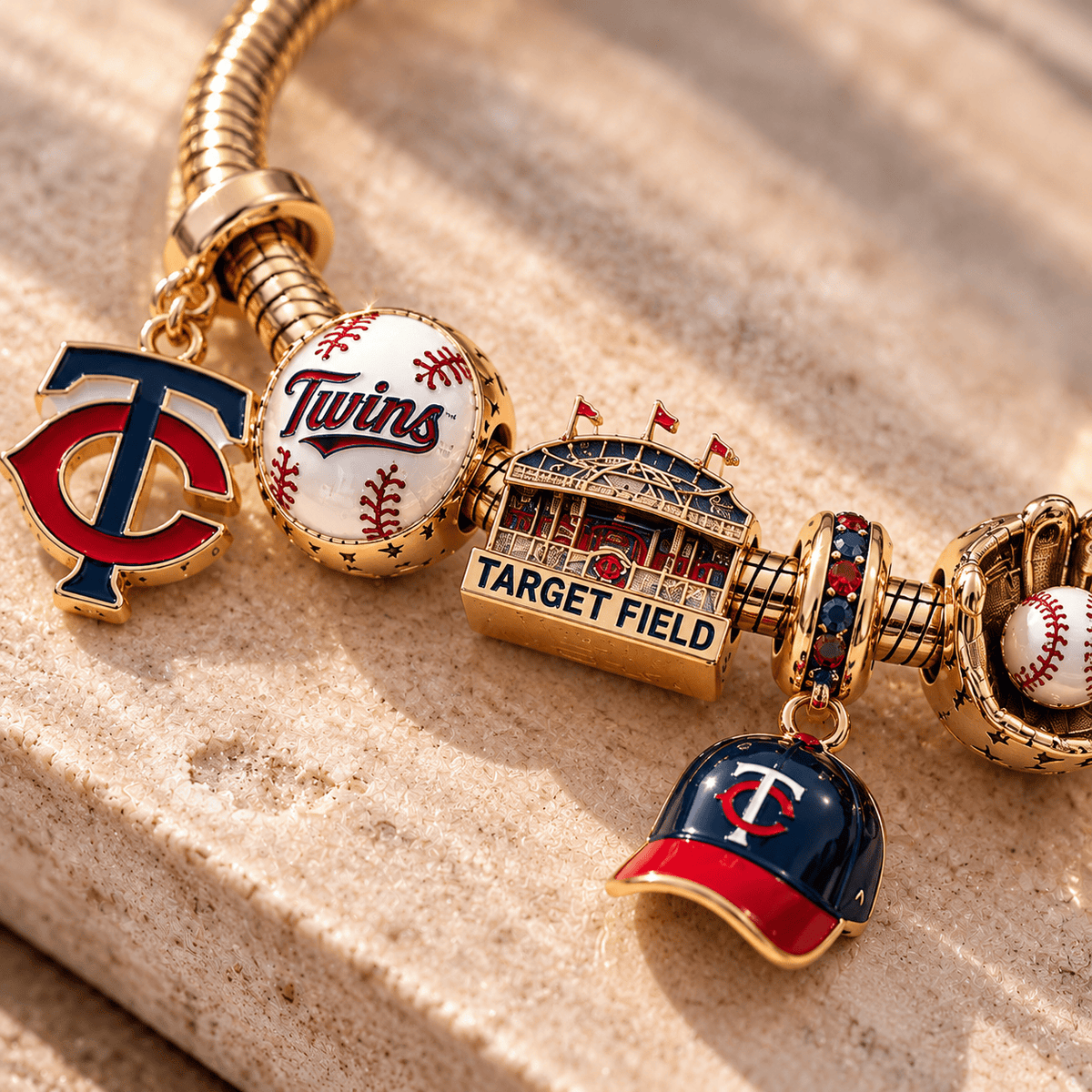 MNST Gold Charm Bracelet Set TTN